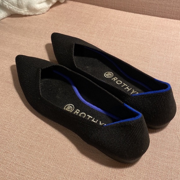 Rothy’s The Point Flats Size 8 Black - Picture 2 of 7